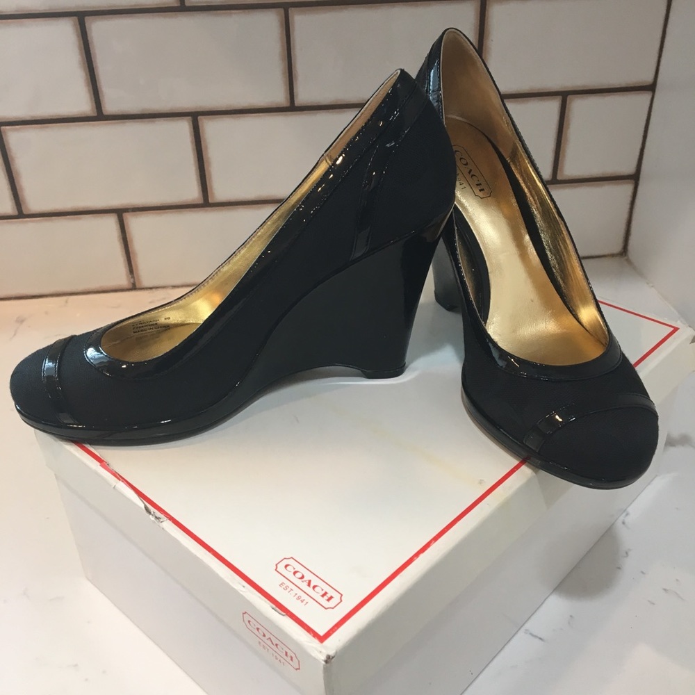 Coach Kerryann wedge black